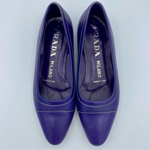 🌺VTG Prada Purple Almond Toe Flats